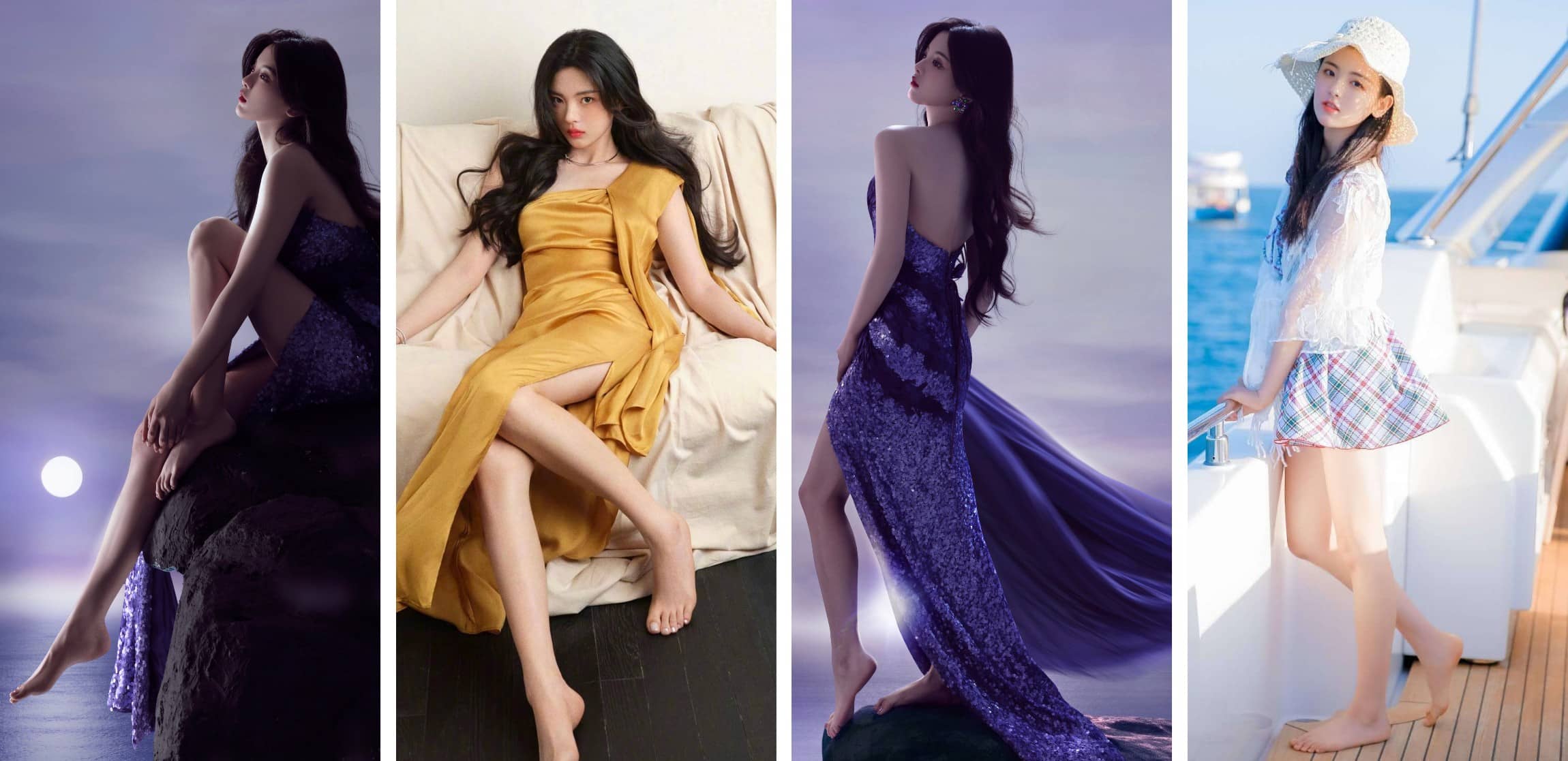 杨超越甜光脚丫少女感壁纸