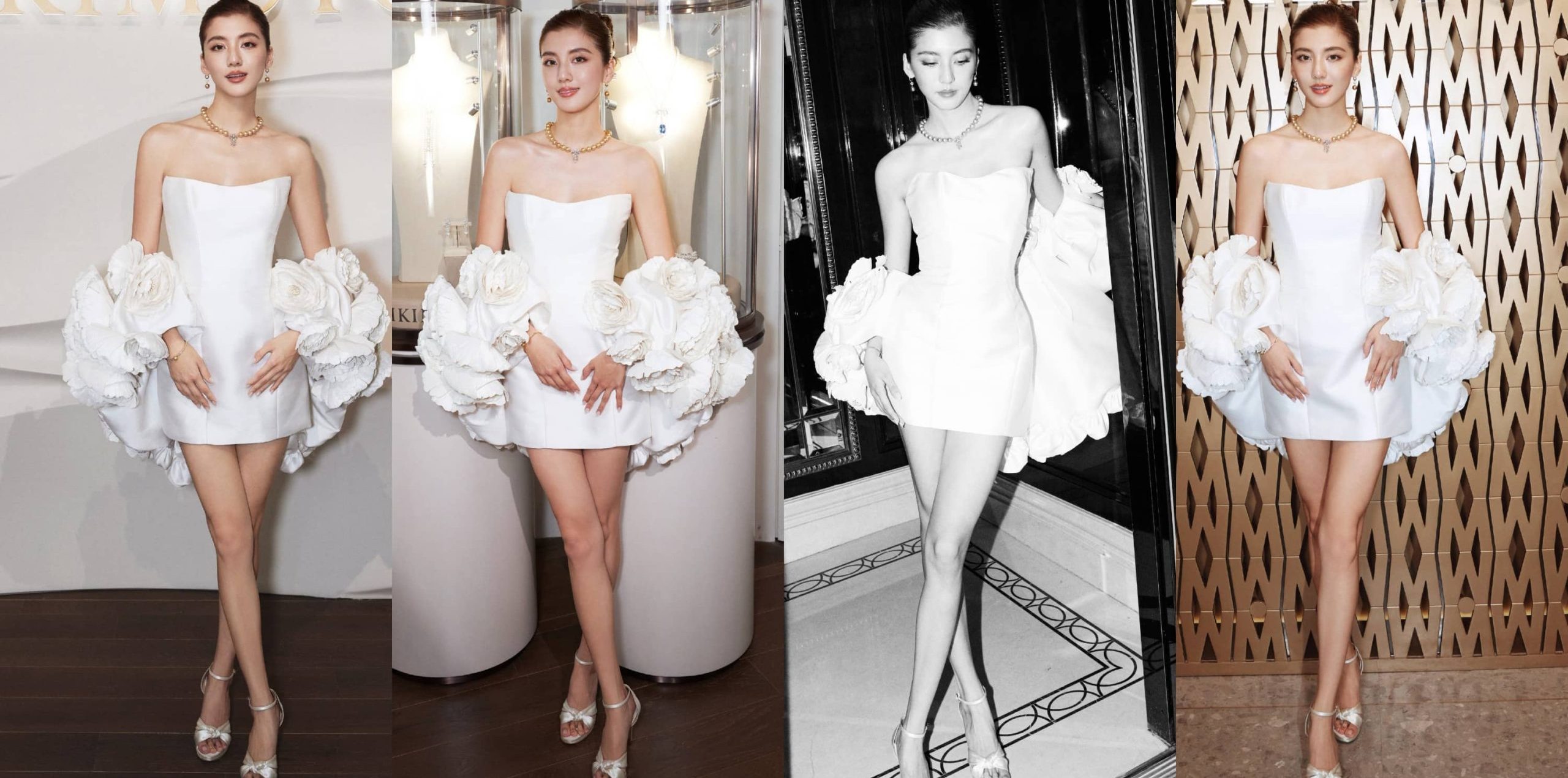 吴千语穿搭壁纸：白裙相随，静谧浪漫