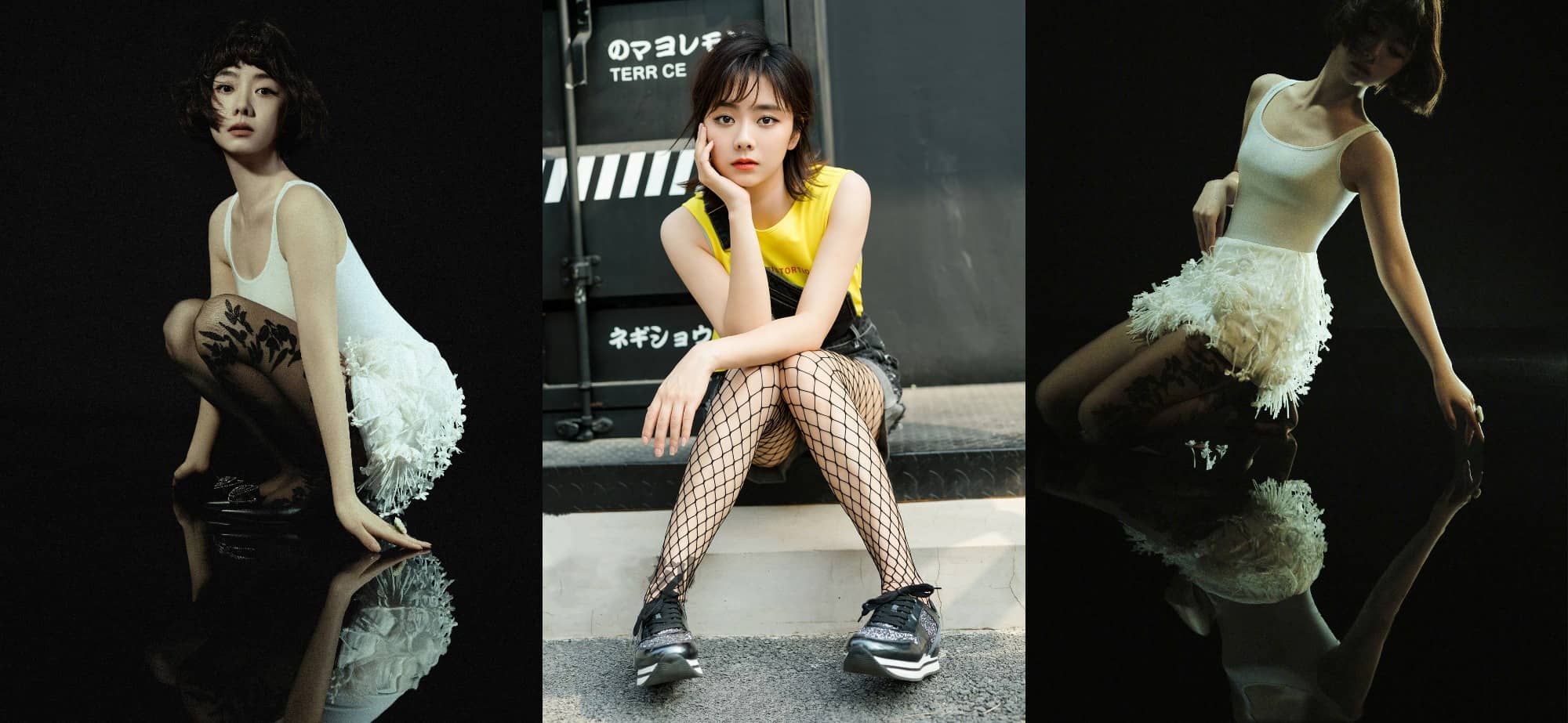 谭松韵，丝袜妆造美图集