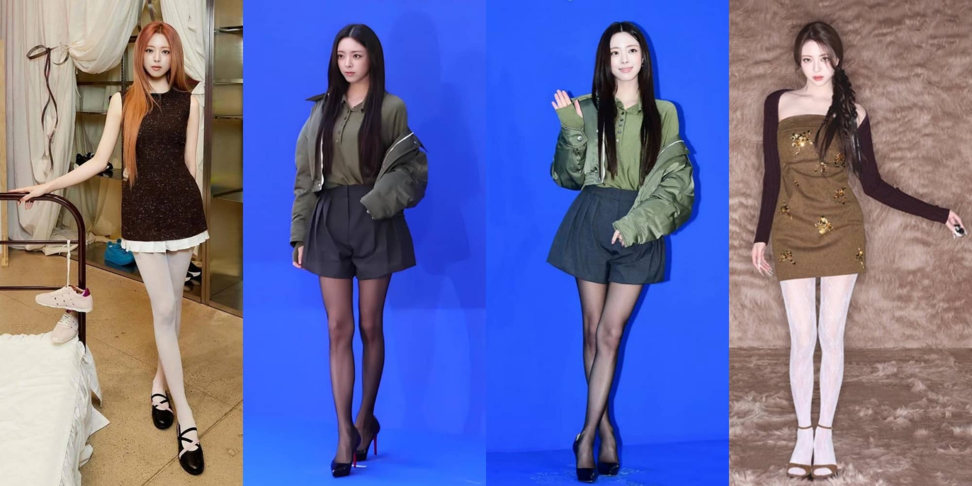 申有娜，好美的丝袜大长腿穿搭