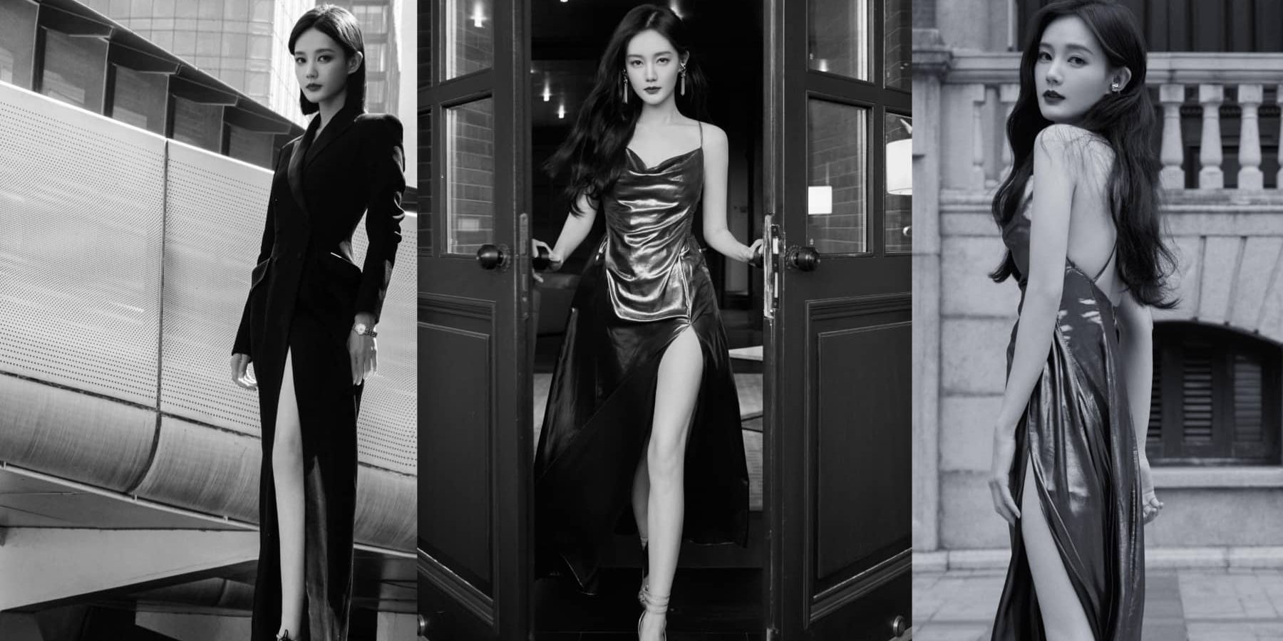 李一桐，黑色穿搭，唯美浪漫