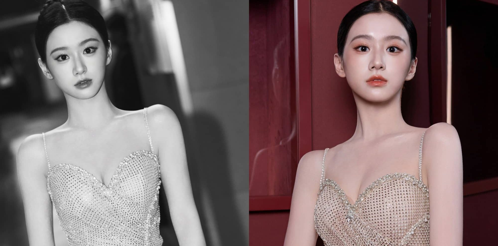 包上恩吊带抹胸裙展婀娜，这妆造适配度拉满