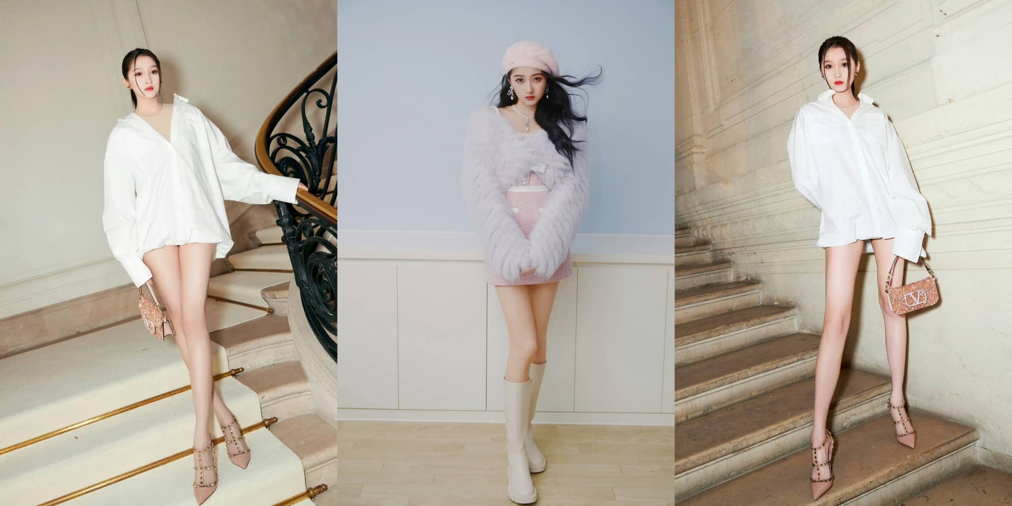 关晓彤小姐姐，白色穿搭大长腿，又甜又美