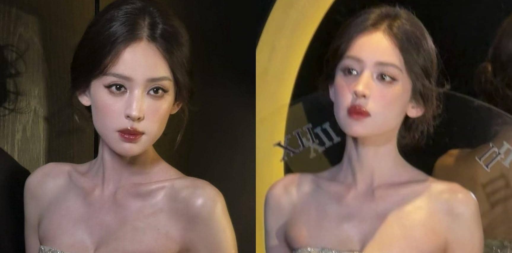 古力娜扎全新穿搭壁纸：抹胸礼裙穿搭