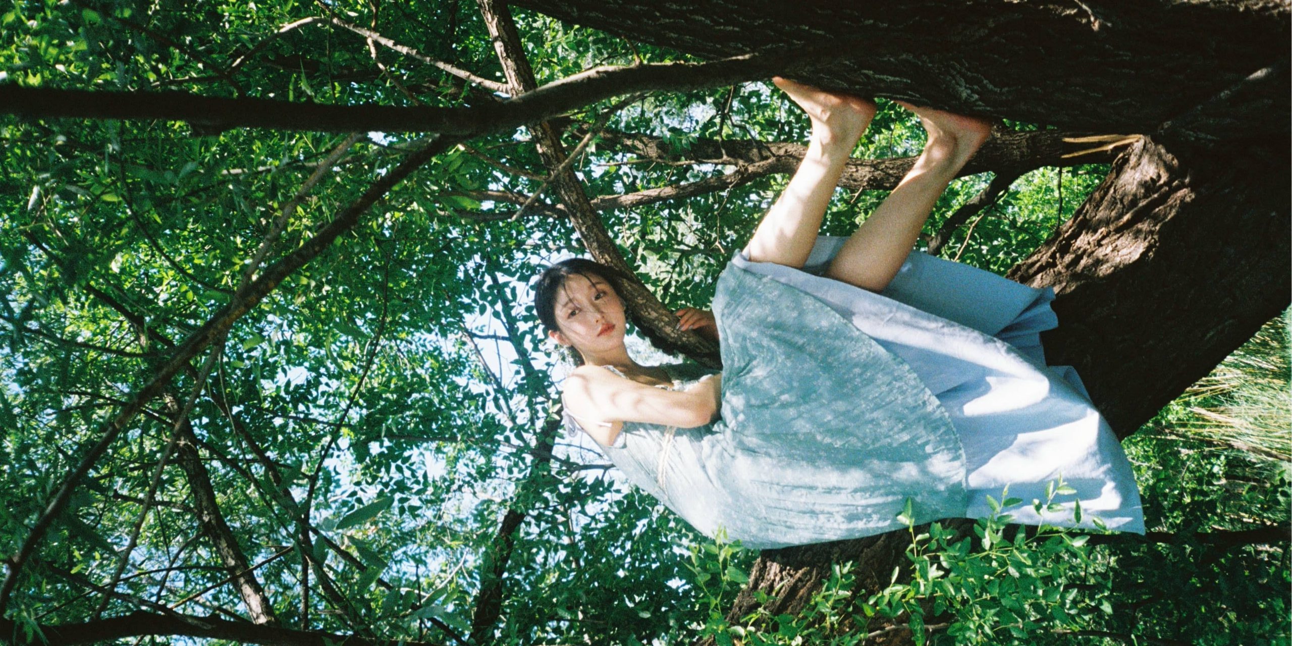 姜贞羽壁纸精选：青花轻盈，麻花少女