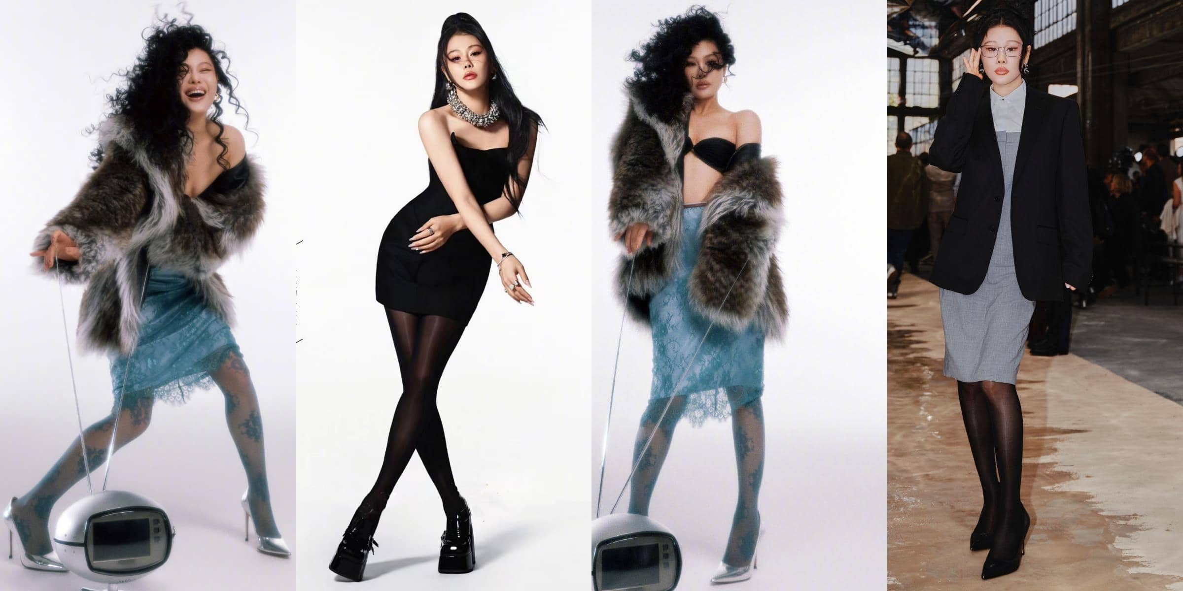 袁娅维，丝袜妆造大片