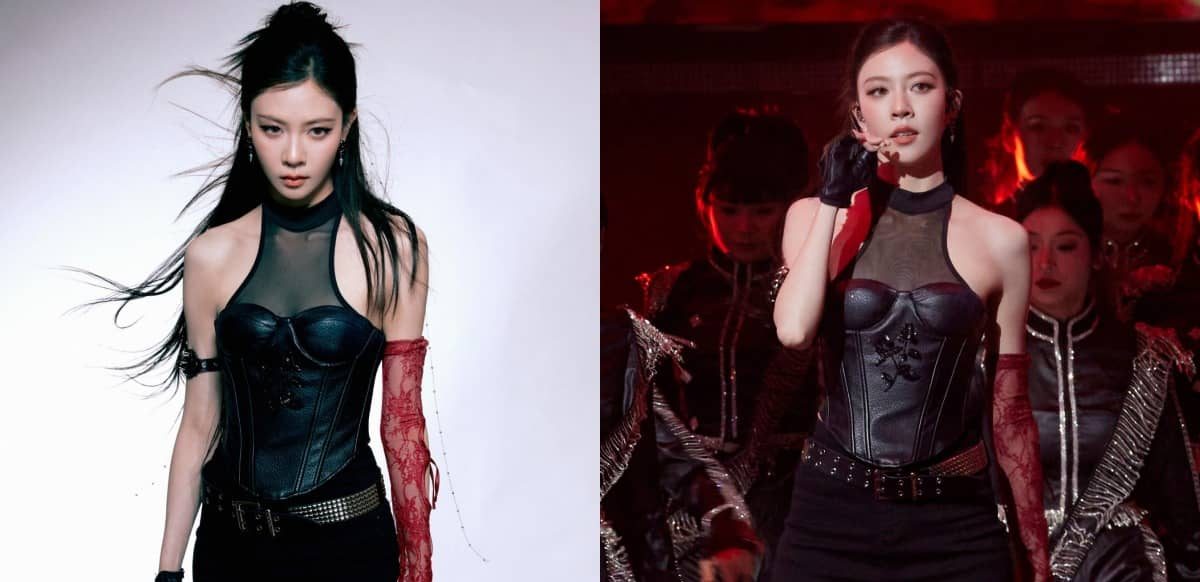 宋妍霏写真壁纸，黑酷穿搭的舞台魅力