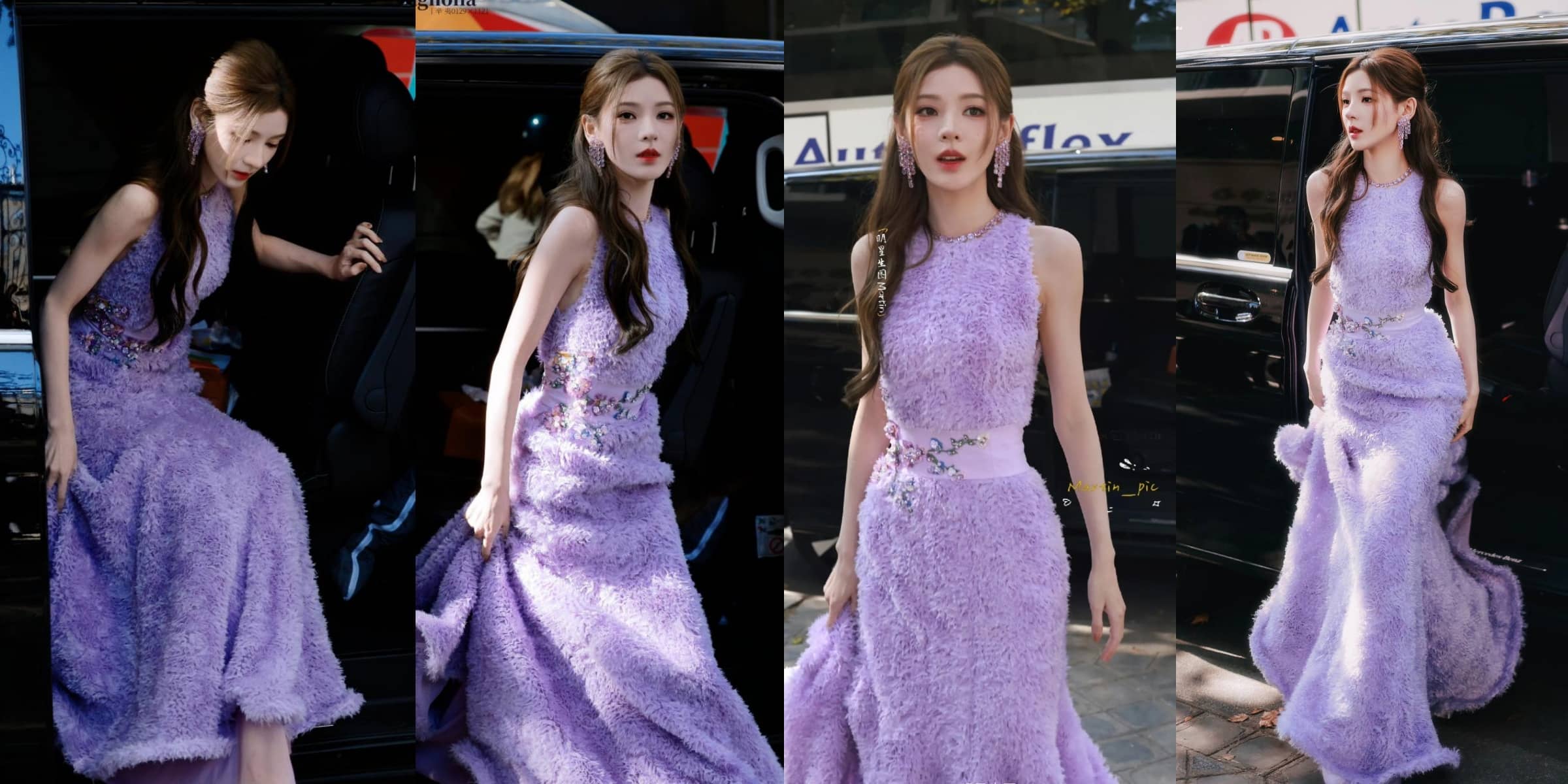 张予曦出个国怎么美成这样，扑面而来的紫罗兰气息