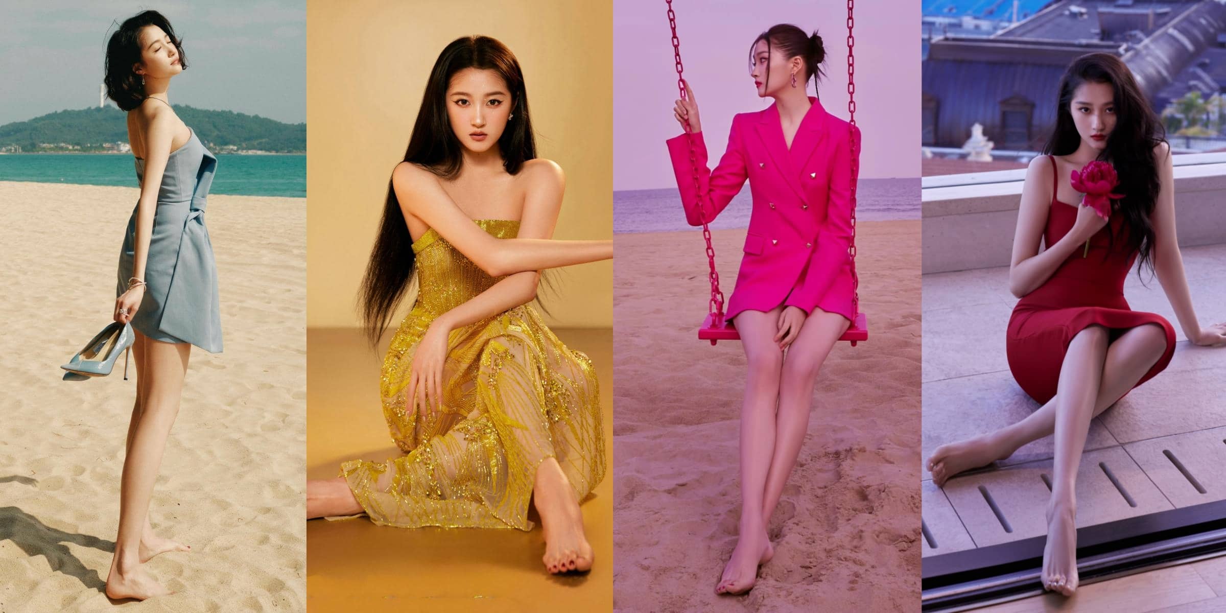 关晓彤壁纸：光脚丫甜美少女