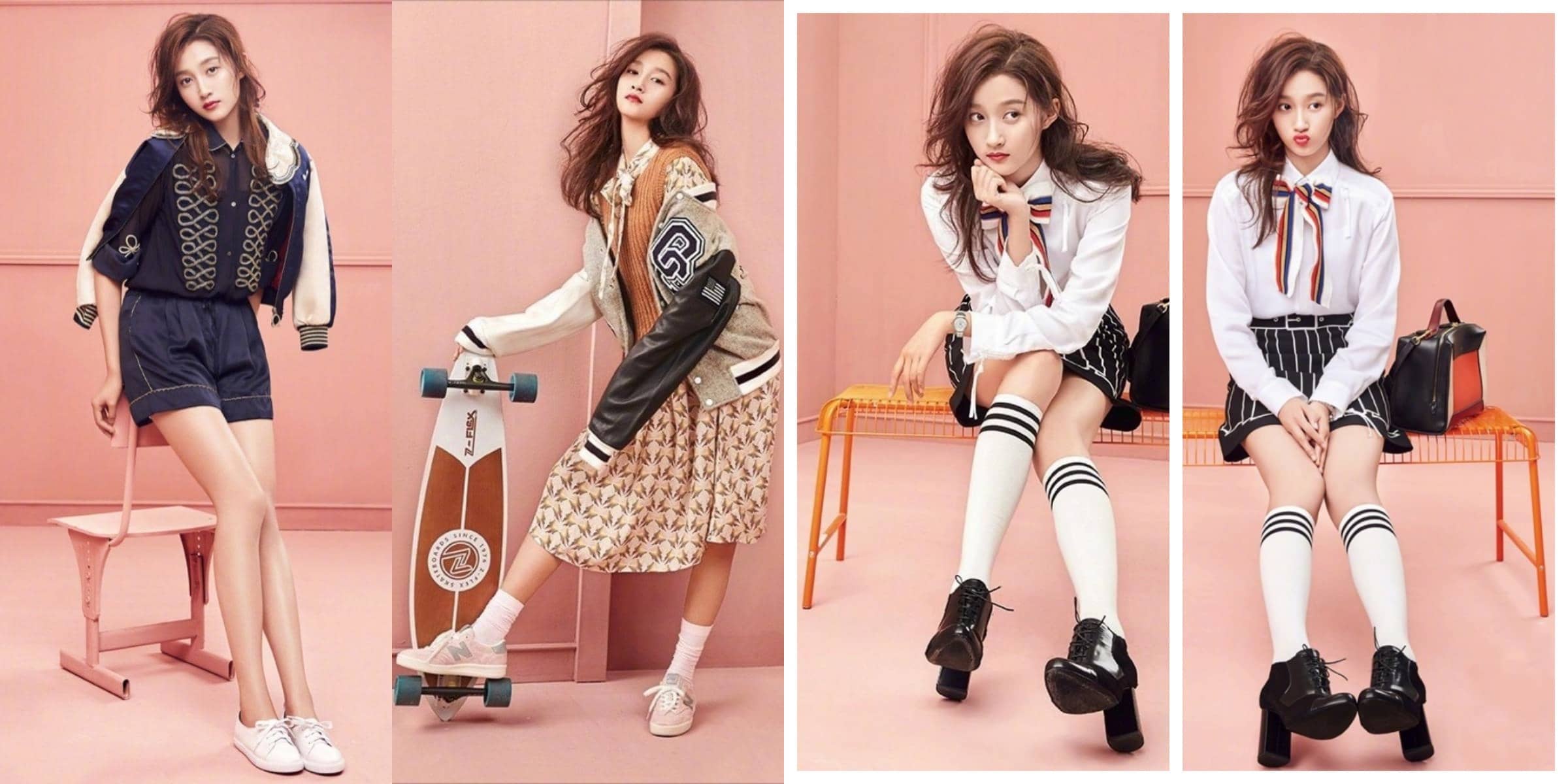 关晓彤，毛衣小白袜大长腿，是少女的模样