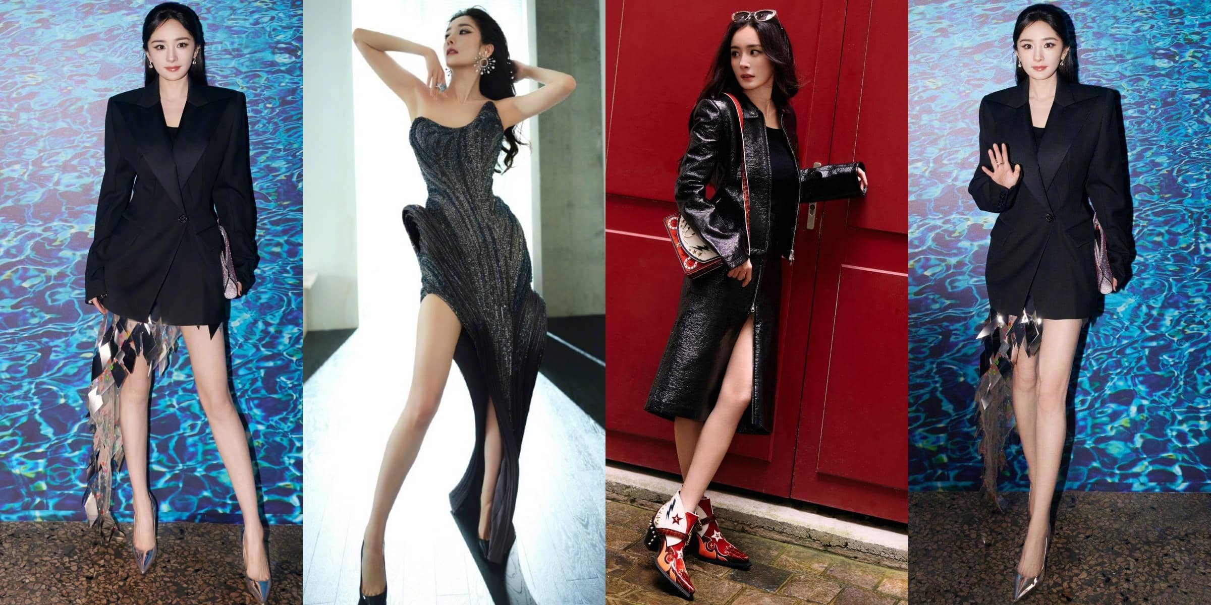 杨幂高跟妆造，时尚柔美的内娱姐姐