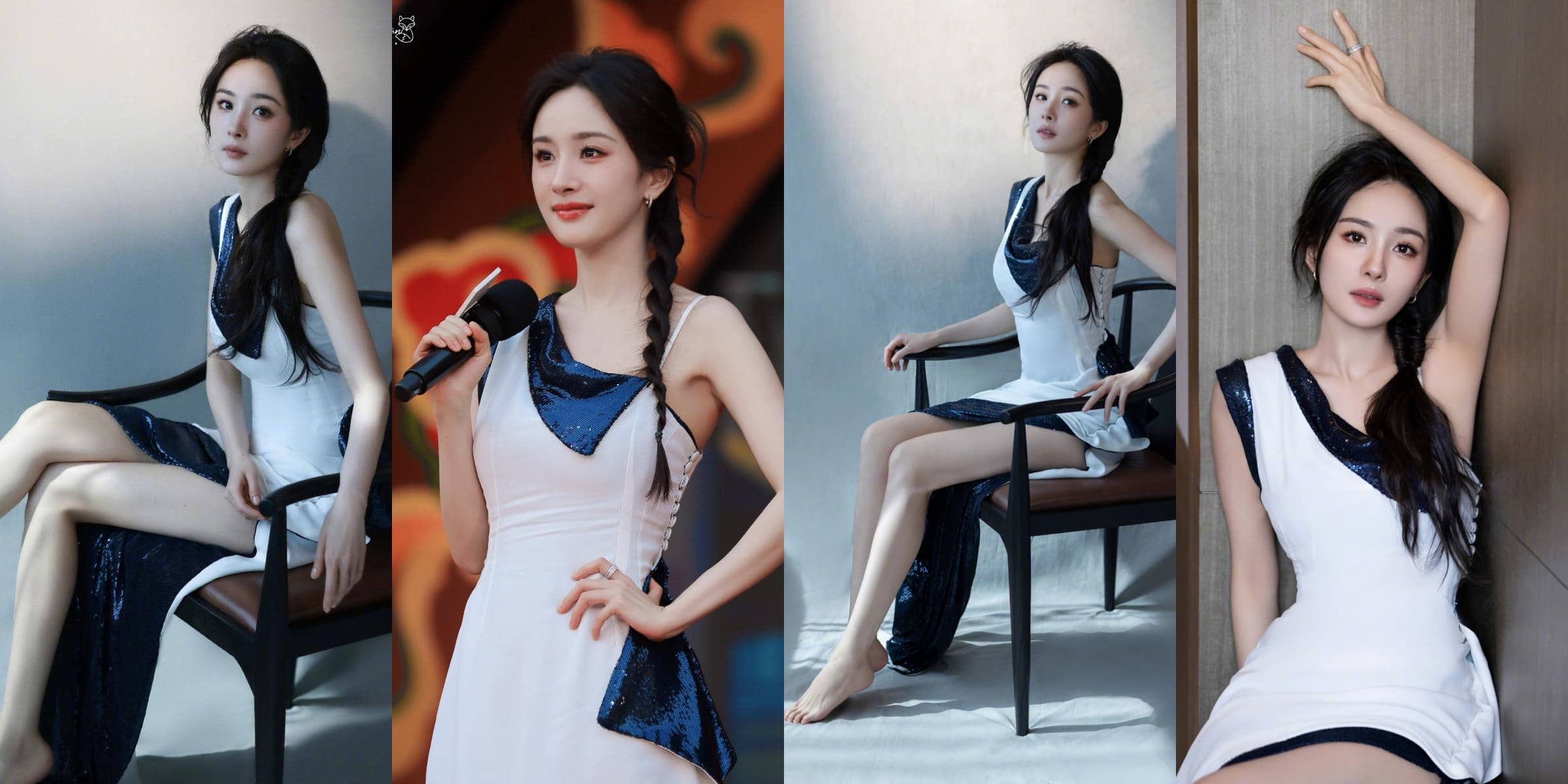 杨幂ChristianLouboutin，白裙倩影，婀娜优雅